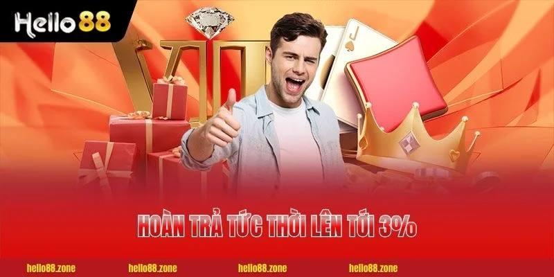 10 Khuyến Mãi HELLO88 Hoàn Trả Lên Tới 3%, Vip 50 300,000k 3 Khuyến mãi HELLO88 hoàn trả tức thời lên tới 3%